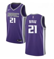 Youth Nike Sacramento Kings 21 Vlade Divac Swingman Purple Road NBA Jersey Icon Edition