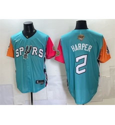 Men San Antonio Spurs  2 Dylan Harper Teal 2026 Finals Patch Stitched Baseball Jersey
