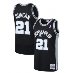 Men San Antonio Spurs 21 Tim Duncan Black 1998 99 Throwback Basketball Jersey