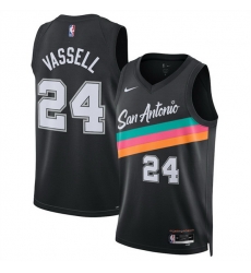 Men San Antonio Spurs 24 Devin Vassell Black 2025 26 City Edition Stitched Basketball Jersey Men San Antonio Spurs 24 Devin Vassell Black 2025 26 City Edition Stitched Basketball Jersey
