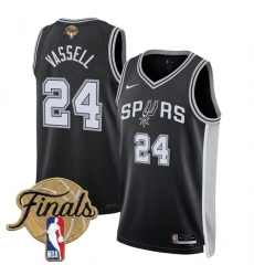 Men San Antonio Spurs  24 Devin Vassell Black 2026 Finals Patch Icon Edition Stitched Basketball Jersey