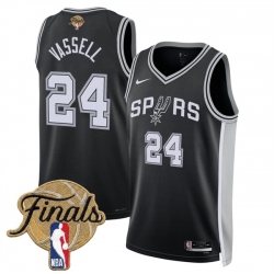 Men San Antonio Spurs  24 Devin Vassell Black 2026 Finals Patch Icon Edition Stitched Basketball Jersey