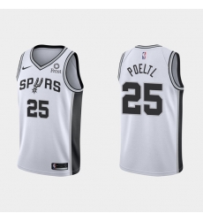 Men San Antonio Spurs 25 Jakob Poeltl Association Edition White Stitched Jersey