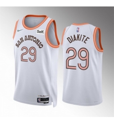 Men San Antonio Spurs 29 Mamadi Diakite White 2023 24 City EditionStitched Basketball Jersey