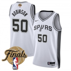 Men San Antonio Spurs  50 David Robinson White 2026 Finals Patch Association Edition Stitched Basketball Jersey