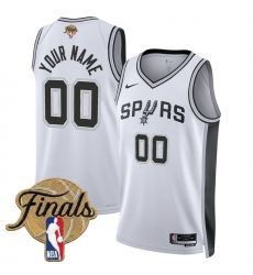 Men San Antonio Spurs Active Player Custom White 2026 Finals Patch Association Edition Stitched Basketball Jersey
