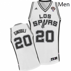 Mens Adidas San Antonio Spurs 20 Manu Ginobili Swingman White ABA Hardwood Classic NBA Jersey