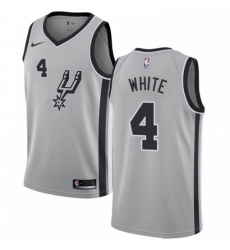 Mens Nike San Antonio Spurs 4 Derrick White Swingman Silver Alternate NBA Jersey Statement Edition 