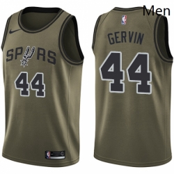 Mens Nike San Antonio Spurs 44 George Gervin Swingman Green Salute to Service NBA Jersey