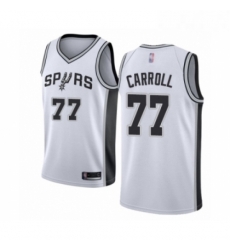 Mens San Antonio Spurs 77 DeMarre Carroll Authentic White Basketball Jersey Association Edition 