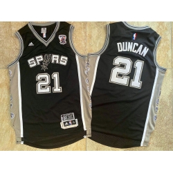 Spurs 21 Tim Duncan Black Retired Commemorative Edition Swingman Mesh Jersey