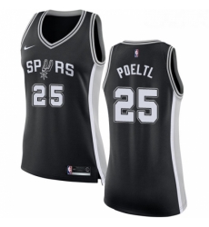 Womens Nike San Antonio Spurs 25 Jakob Poeltl Swingman Black NBA Jersey Icon Edition 