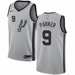 Womens Nike San Antonio Spurs 9 Tony Parker Authentic Silver Alternate NBA Jersey Statement Edition