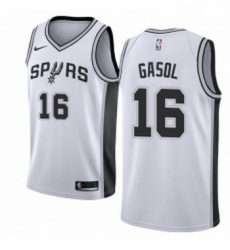 Youth Nike San Antonio Spurs 16 Pau Gasol Authentic White Home NBA Jersey Association Edition 