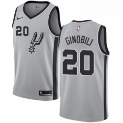 Youth Nike San Antonio Spurs 20 Manu Ginobili Swingman Silver Alternate NBA Jersey Statement Edition