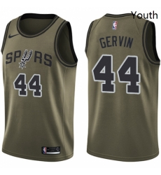 Youth Nike San Antonio Spurs 44 George Gervin Swingman Green Salute to Service NBA Jersey