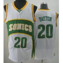 Seattle SuperSonics 20 Gary Payton White Throwback Revolution 30 NBA Basketball Jerseys