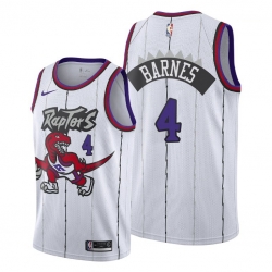 Men Toronto Raptors 4 Scottie Barnes White Jersey