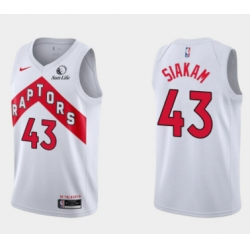 Men Toronto Raptors 43 Pascal Siakam 2020 21 White Swingman Stitched Basketball Jersey