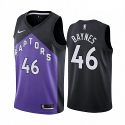 Men Toronto Raptors 46 Aron Baynes Purple NBA Swingman 2020 21 Earned Edition Jersey