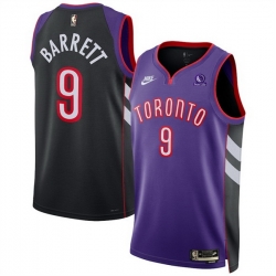 Men Toronto Raptors 9 RJ Barrett Purple 2024 25 Classic Edition Swingman Stitched Basketball Jersey