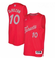 Mens Adidas Toronto Raptors 10 DeMar DeRozan Swingman Red 2016 2017 Christmas Day NBA Jersey