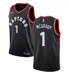 Mens Nike Toronto Raptors 1 Tracy Mcgrady Authentic Black Alternate NBA Jersey Statement Edition