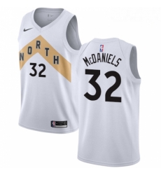 Mens Nike Toronto Raptors 32 KJ McDaniels Swingman White NBA Jersey City Edition 