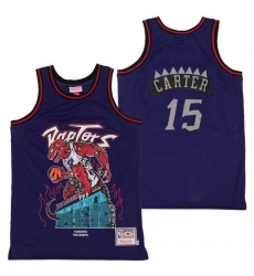 Raptors 15 Vince Carter Purple Hardwood Classics Skull Edition Jersey