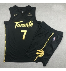 Raptors 7 Kyle Lowry Black City Edition Nike Swingman Jersey 28With Shorts 29