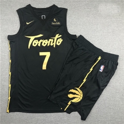 Raptors 7 Kyle Lowry Black City Edition Nike Swingman Jersey 28With Shorts 29