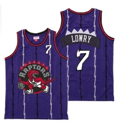 Raptors 7 Kyle Lowry Purple Big Gray Red Logo Retro Jersey1