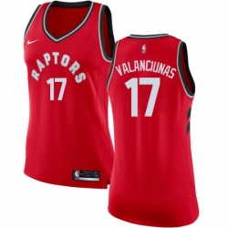 Womens Nike Toronto Raptors 17 Jonas Valanciunas Authentic Red Road NBA Jersey Icon Edition