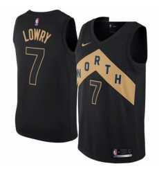 Youth Nike Toronto Raptors 7 Kyle Lowry Swingman Black NBA Jersey City Edition