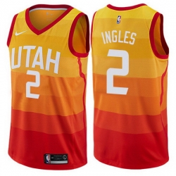 Jazz  2 Joe Ingles Orange Basketball Swingman City Edition 2019 20 Jersey