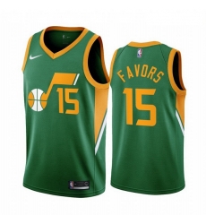 Men Utah Jazz 15 Derrick Favors Green NBA Swingman 2020 21 Earned Edition Jersey