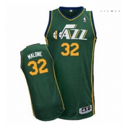 Mens Adidas Utah Jazz 32 Karl Malone Authentic Green Alternate NBA Jersey