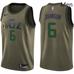 Mens Nike Utah Jazz 6 Joe Johnson Green Salute to Service NBA Swingman Jersey