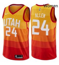 Womens Nike Utah Jazz 24 Grayson Allen Swingman Orange NBA Jersey City Edition 