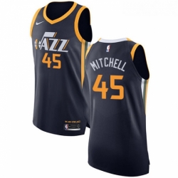 Womens Nike Utah Jazz 45 Donovan Mitchell Authentic Navy Blue Road NBA Jersey Icon Edition 