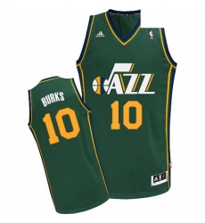 Youth Adidas Utah Jazz 10 Alec Burks Swingman Green Alternate NBA Jersey