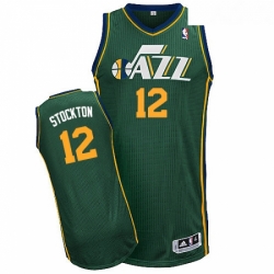 Youth Adidas Utah Jazz 12 John Stockton Authentic Green Alternate NBA Jersey