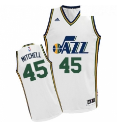 Youth Adidas Utah Jazz 45 Donovan Mitchell Swingman White Home NBA Jersey 