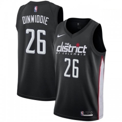 Men Nike Washington Wizards 26 Spencer Dinwiddie Black NBA Swingman City Edition 2018 19 Jersey