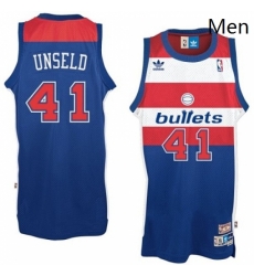 Mens Adidas Washington Wizards 41 Wes Unseld Swingman Bullets Throwback Blue NBA Jersey