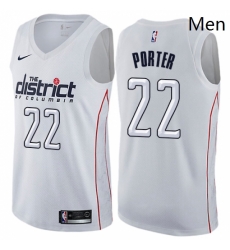 Mens Nike Washington Wizards 22 Otto Porter Authentic White NBA Jersey City Edition 