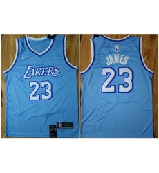 Lakers 23 Lebron James Light Blue Nike Swingman Jersey