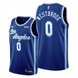 Men Lakers Russell Westbrook 2021 trade blue classic edition jersey Men Lakers Russell Westbrook 2021 trade blue classic edition jersey