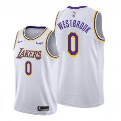 Men Lakers Russell Westbrook 2021 trade white association edition jersey Men Lakers Russell Westbrook 2021 trade white association edition jersey