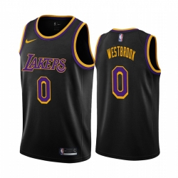 Men Los Angeles Lakers 0 Russell Westbrook Black NBA Swingman 2020 21 Earned Edition Jersey Men Los Angeles Lakers 0 Russell Westbrook Black NBA Swingman 2020 21 Earned Edition Jersey
